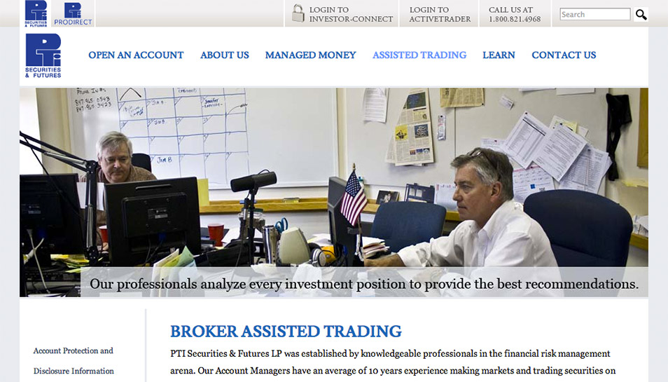 Click here to view a screenshot of PTI Securities: Broker-Assisted Trading Page