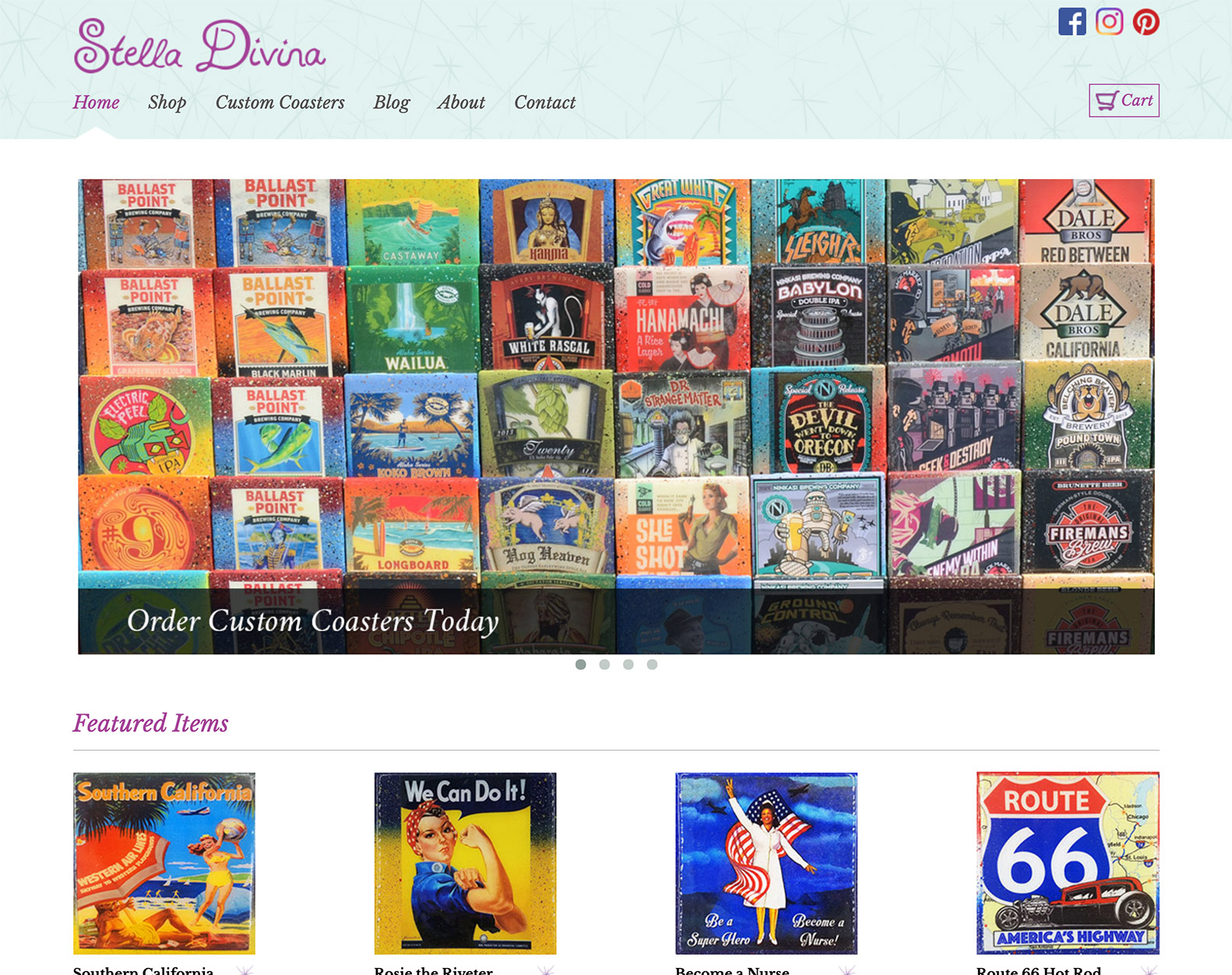Click here to view a screenshot of Stella Divina: Homepage - Desktop
